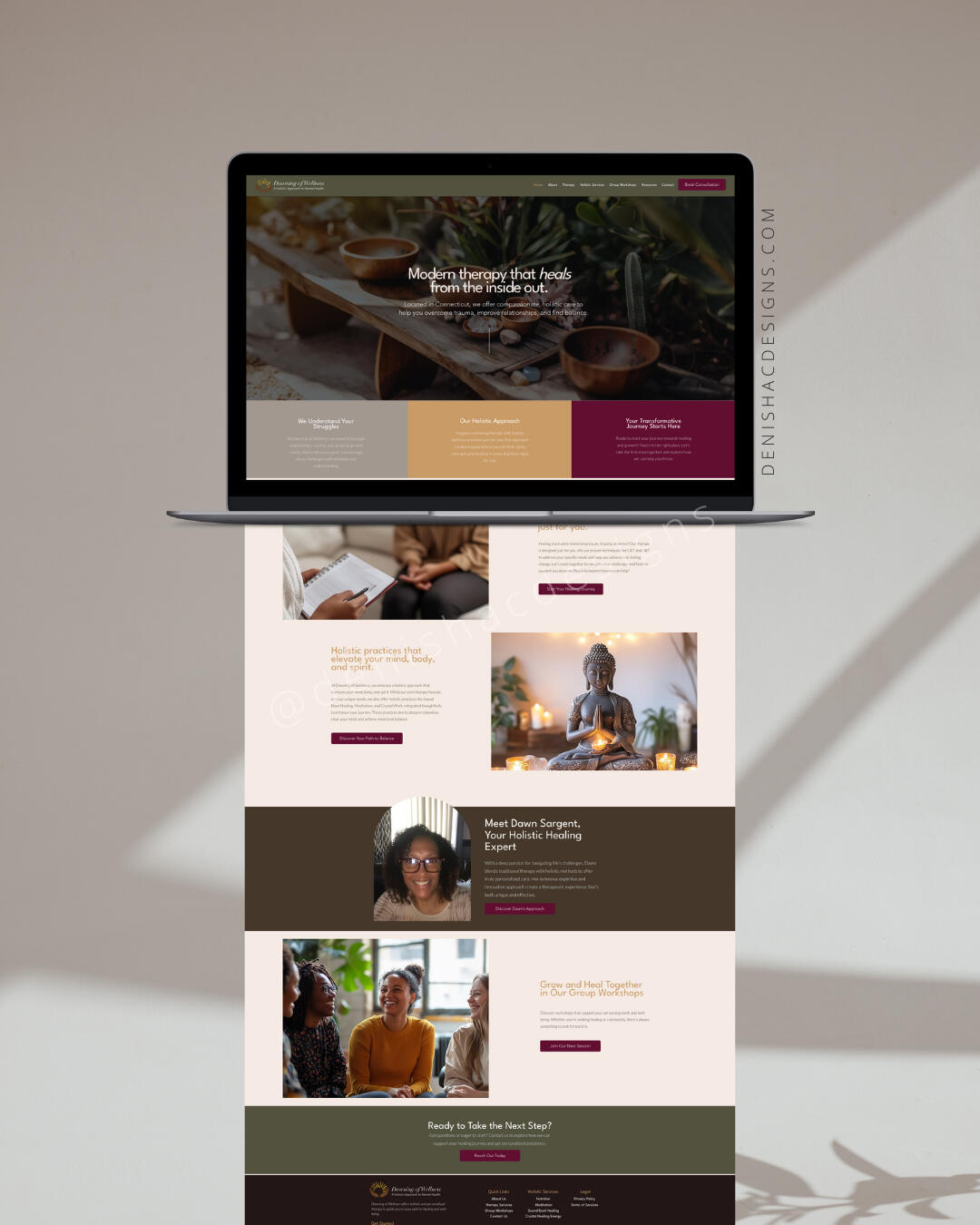 DAWNING OF WELLNESS Identity-led website design supporting clarity, consistency, and brand alignment for a growing wellness practice.
