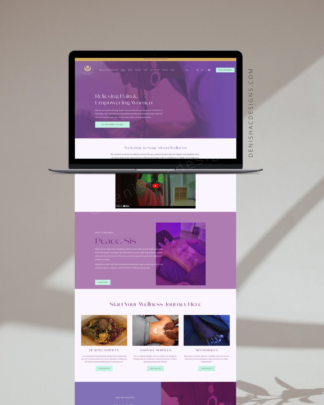 SAGE MOON WELLNESS Identity-led rebrand and website supporting clarity, trust, and women’s healing work.