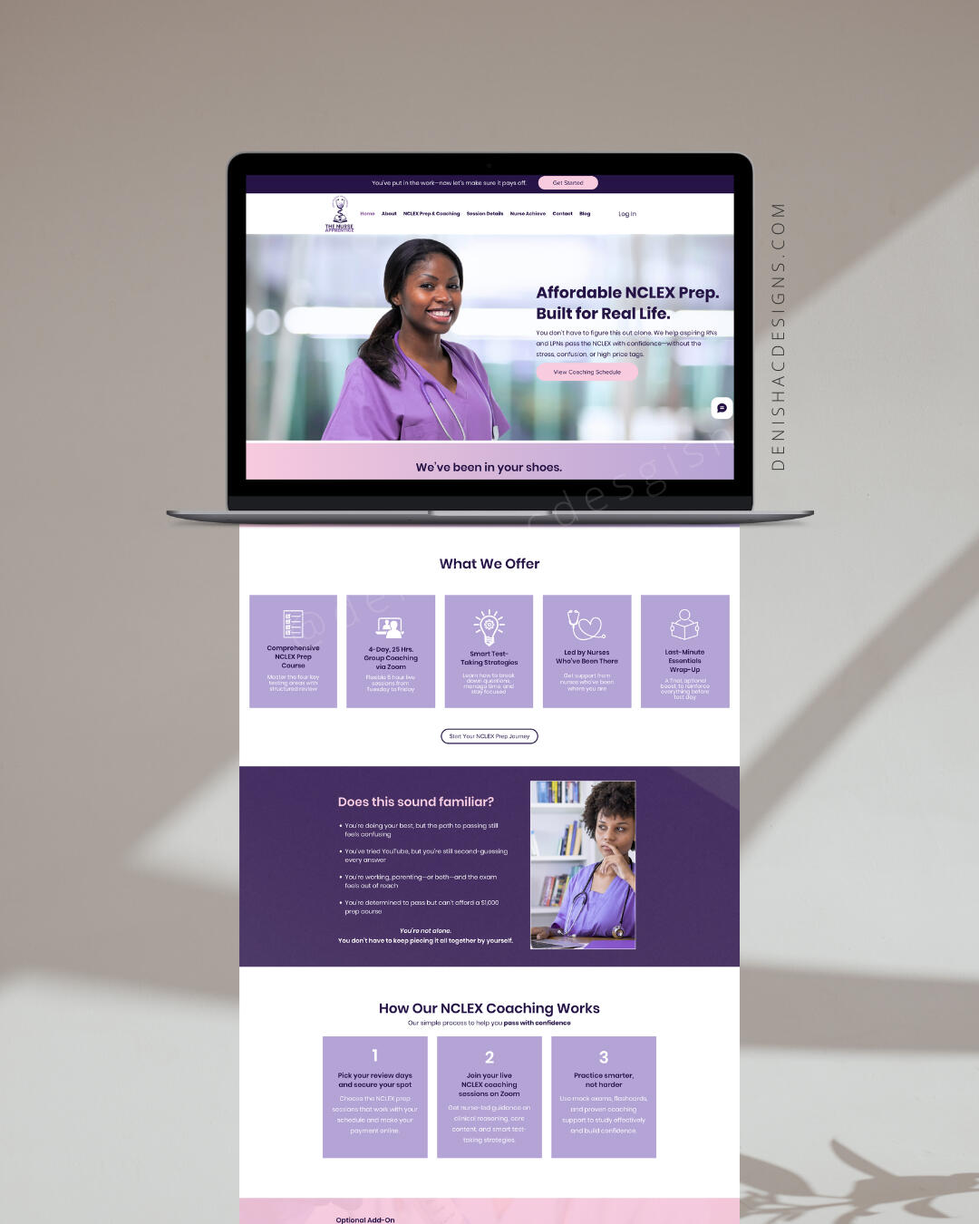 THE NURSE APPRENTICE Nurse-Led Education Business Structured to feel clear, credible, and easy to engage with