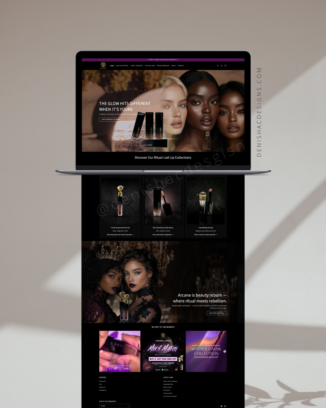 ARCANE BEAUTY COLLECTION Luxury Beauty Brand Designed to feel like a high-end, immersive brand experience